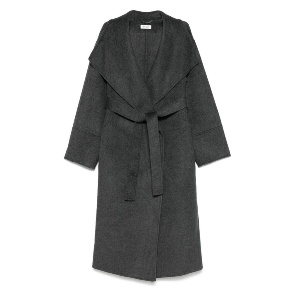 Soft Goat Grey Coats - Single Breasted Coats Women